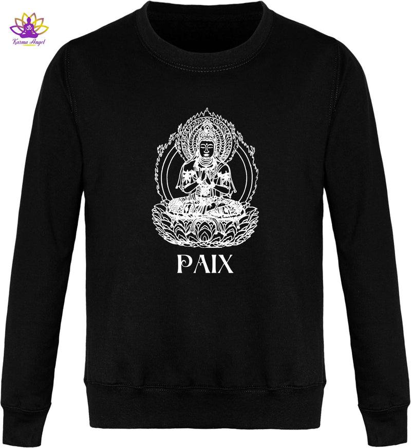 "Bouddha inspirant" - Sweatshirt homme en coton bio, plusieurs coloris