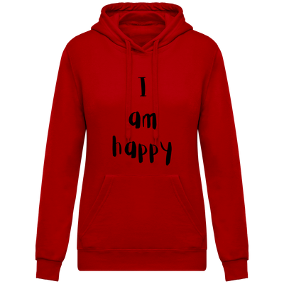 Sweatshirt à capuche I am happy - Femme