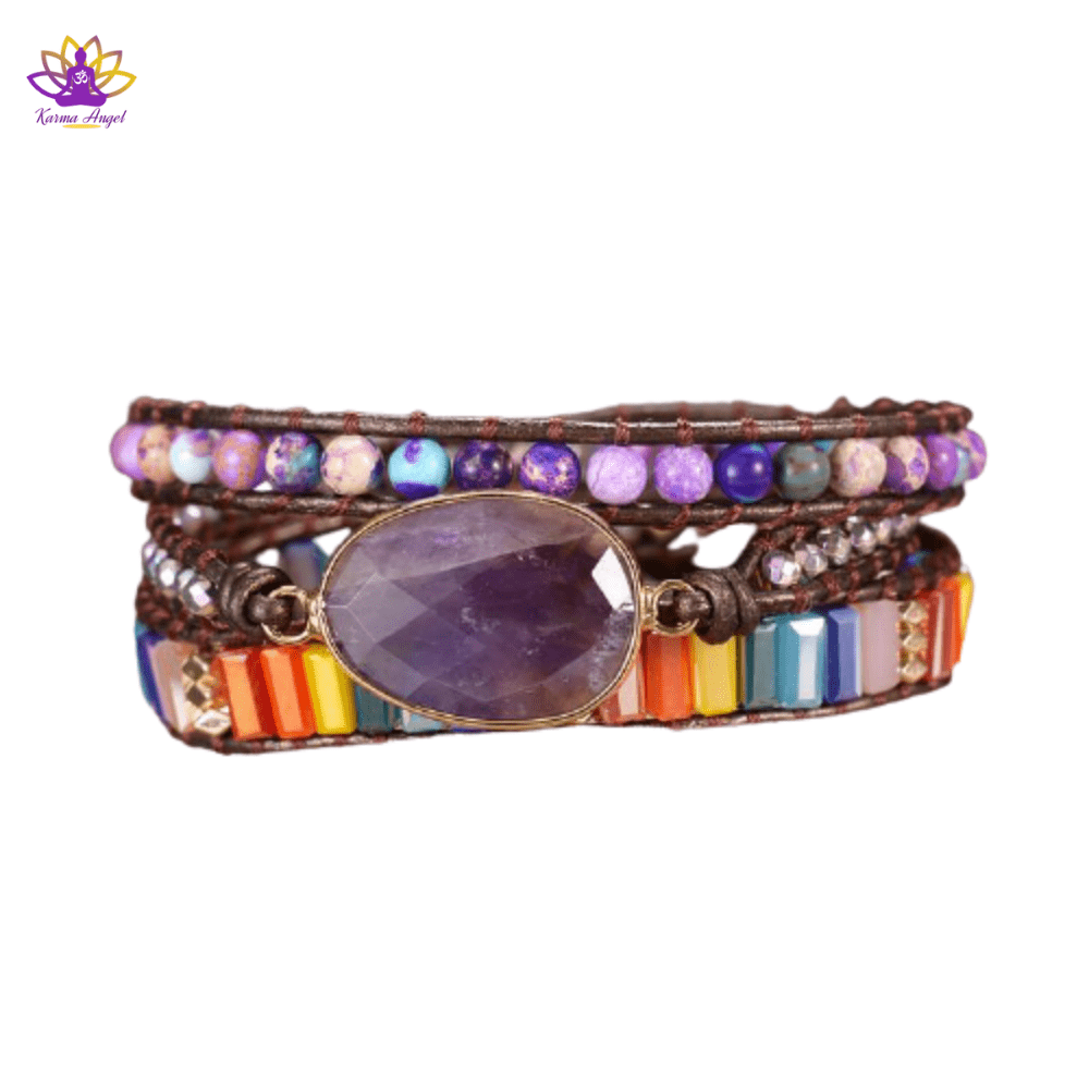 "Arc-en-ciel" - Bracelet tressé pour femme fait main, ajustable
