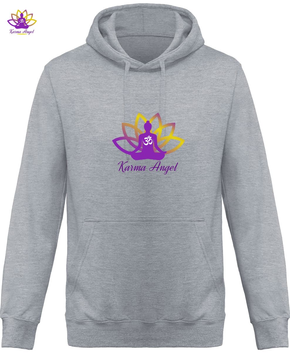 "Karma Angel" - Sweatshirt homme à capuche inspirant en coton bio, plusieurs coloris 