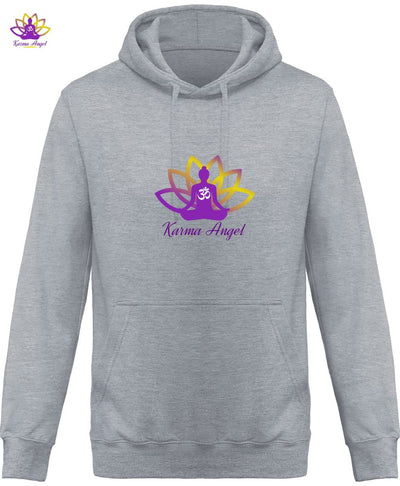 "Karma Angel" - Sweatshirt homme à capuche inspirant en coton bio, plusieurs coloris