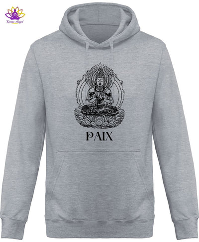 "Bouddha Zen" - Sweatshirt homme à capuche en coton bio, plusieurs coloris