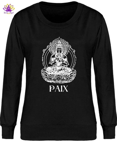 "Bouddha zen" - Sweatshirt femme en coton bio, plusieurs coloris