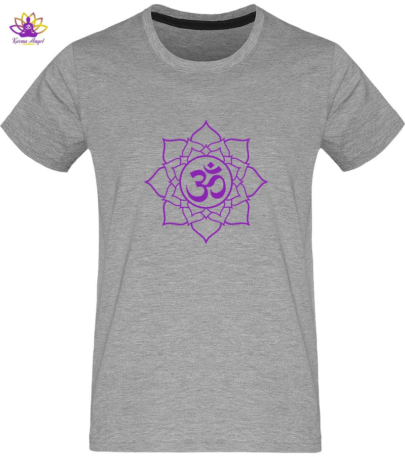 "Om & fleur de lotus" - T-shirt homme inspirant en coton bio, plusieurs coloris