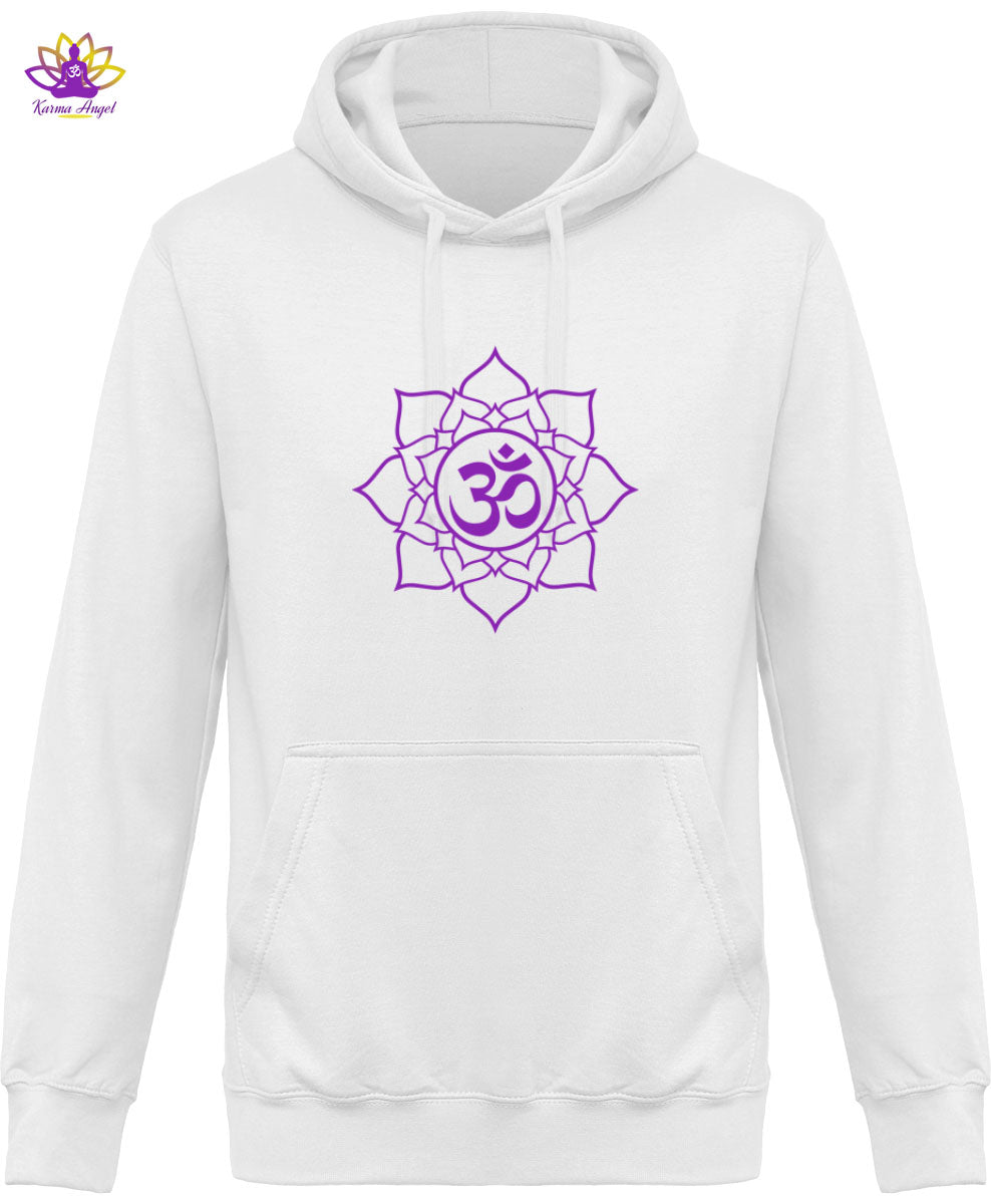 "Om & fleur de lotus" - Sweatshirt homme à capuche en coton bio, plusieurs coloris 