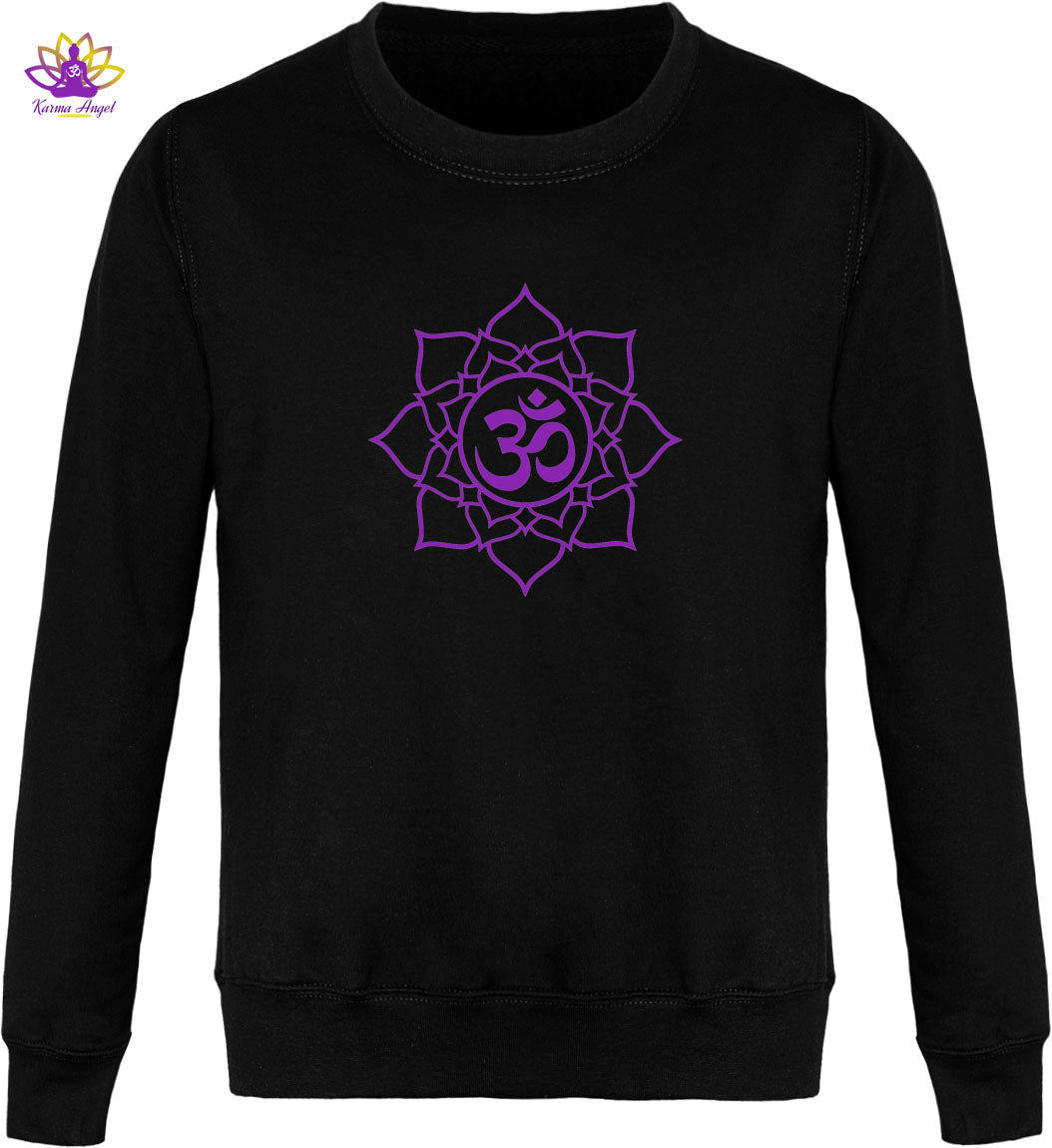 "Om & fleur de lotus" - Sweatshirt homme Zen en coton bio, plusieurs coloris 