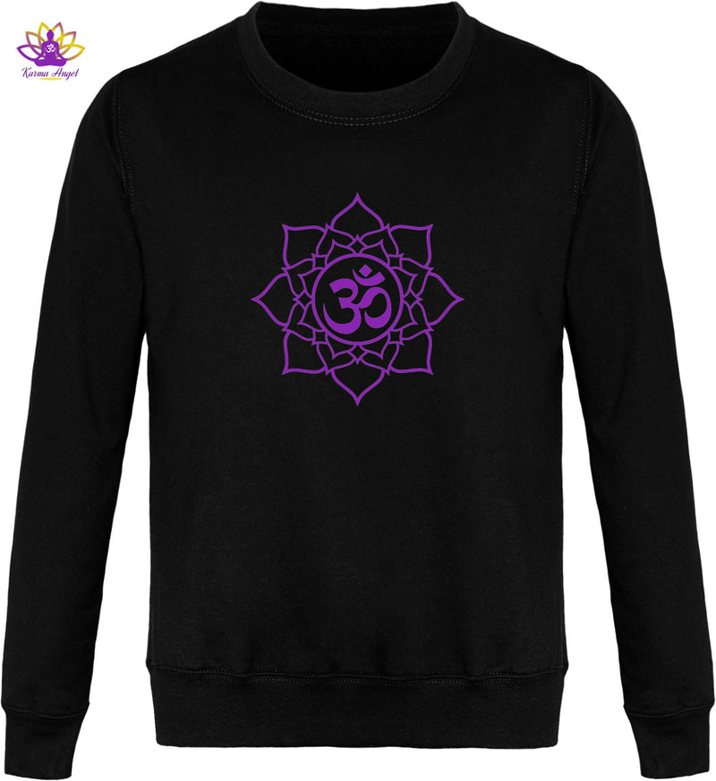 "Om & fleur de lotus" - Sweatshirt homme Zen en coton bio, plusieurs coloris