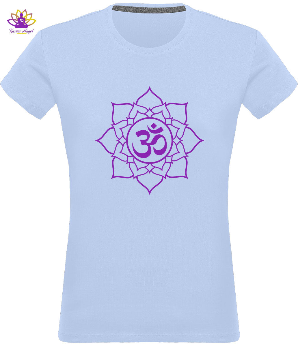 "Om & fleur de lotus" - T-shirt femme Zen et inspirant en coton bio, plusieurs coloris 