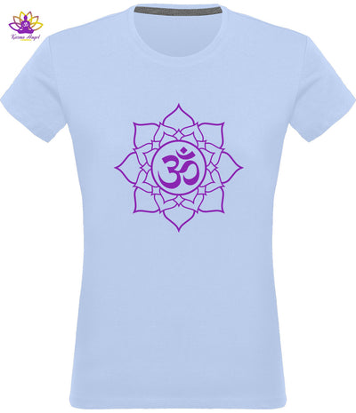 "Om & fleur de lotus" - T-shirt femme Zen et inspirant en coton bio, plusieurs coloris