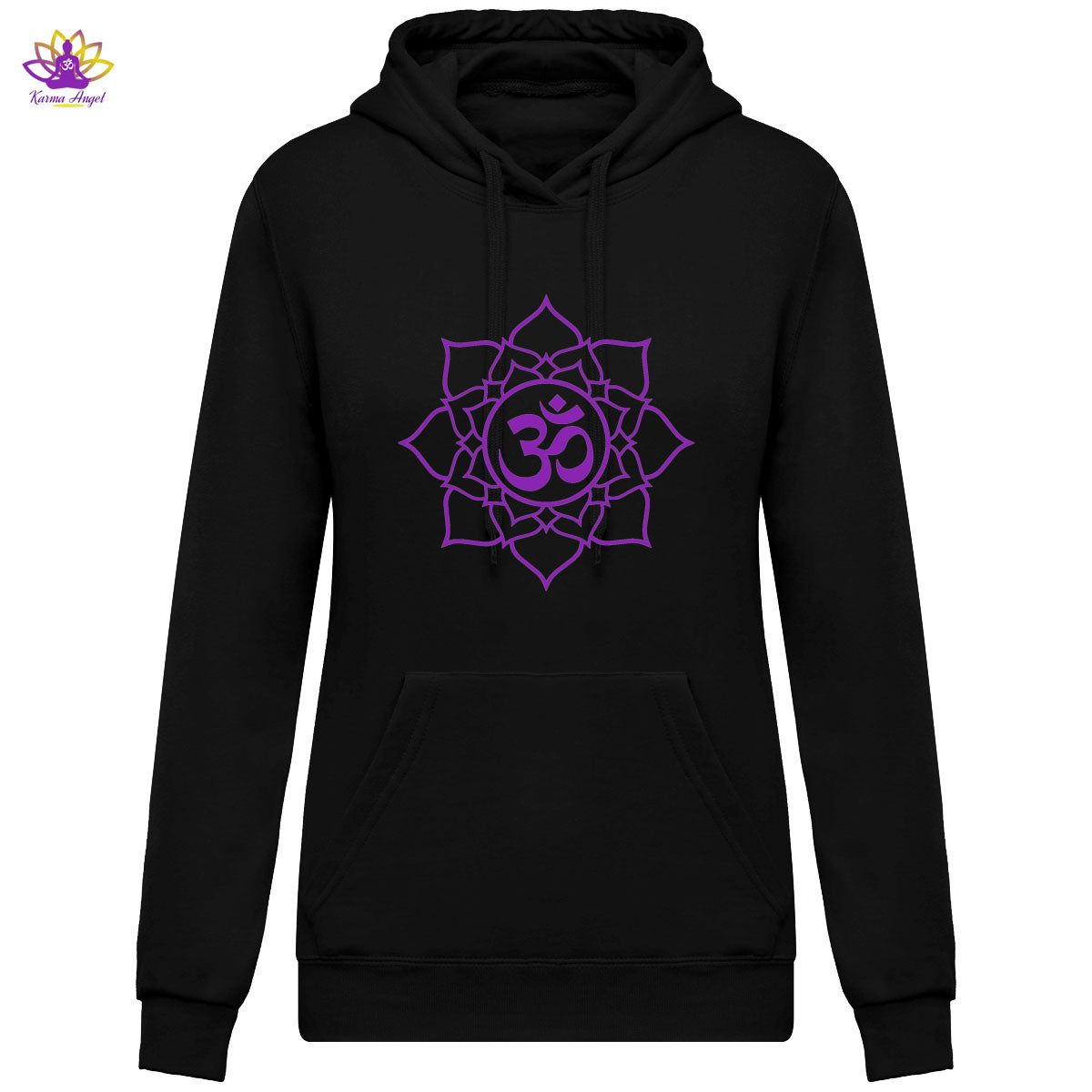 "Om & fleur de lotus" - Sweatshirt à capuche femme en coton bio, plusieurs coloris 