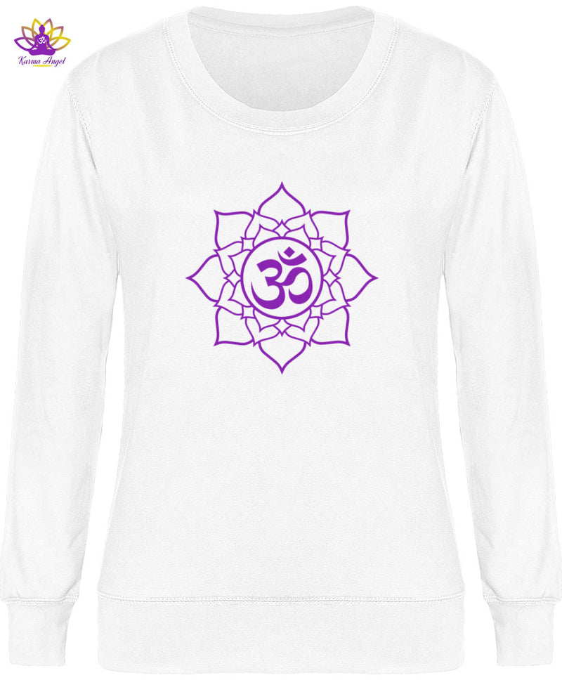 "Om & fleur de lotus" - Sweatshirt femme en coton bio, plusieurs coloris