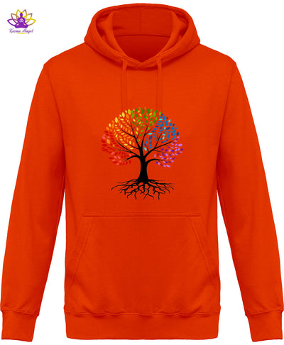 "Arbre de vie coloré" - Sweatshirt homme à capuche en coton bio, plusieurs coloris
