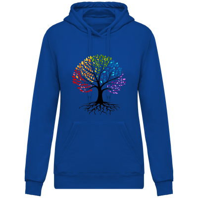Sweatshirt à capuche arbre de vie coloré - Femme