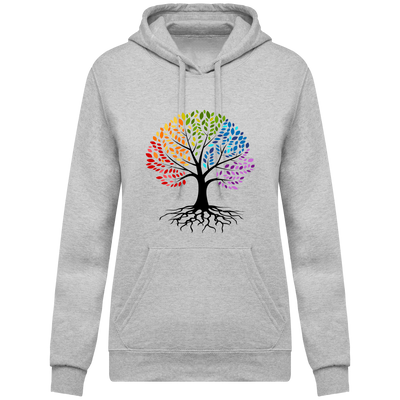 Sweatshirt à capuche arbre de vie coloré - Femme