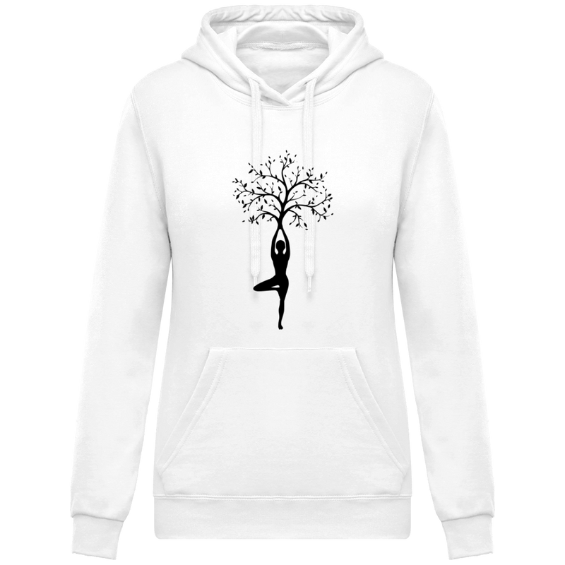 Sweatshirt à capuche yoga tree - Femme