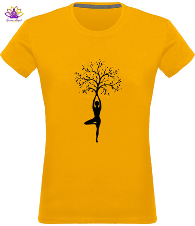 "Yoga tree" - T-shirt femme en coton bio, plusieurs coloris