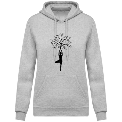 Sweatshirt à capuche yoga tree - Femme