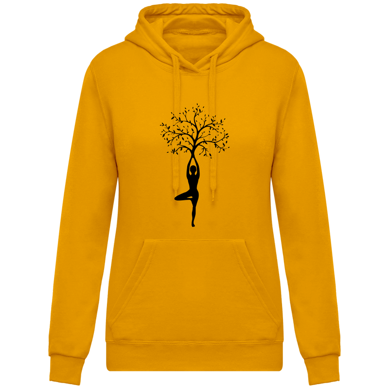 Sweatshirt à capuche yoga tree - Femme