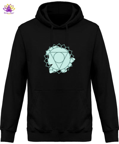 "5ème Chakra" - Sweatshirt homme à capuche en coton bio, plusieurs coloris