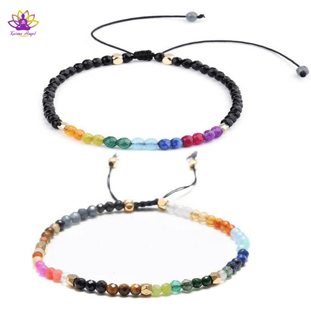 "Constellation" - Bracelet pierres naturelles 7 chakras, ajustable 