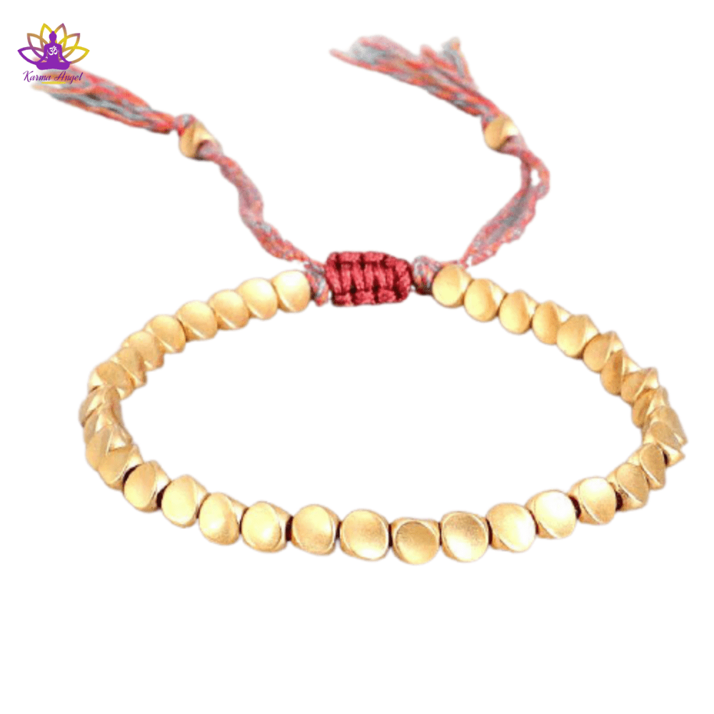 "Harmonie sacrée" - Bracelet luxe traditionnel bouddhiste en perles de cuivre 