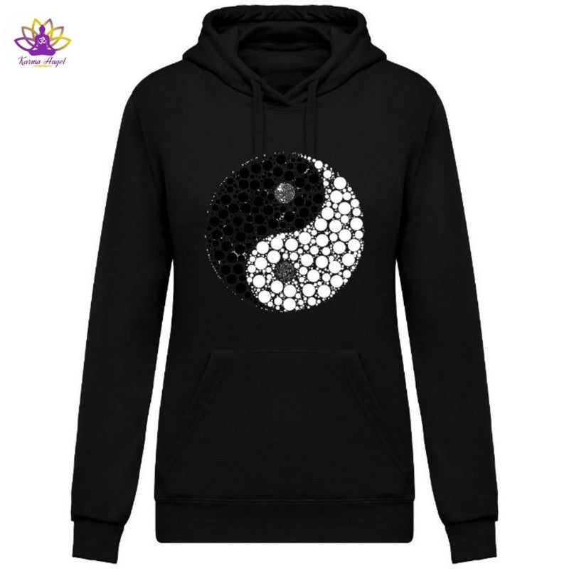 "Yin yang" - Sweatshirt femme à capuche en coton bio, plusieurs coloris