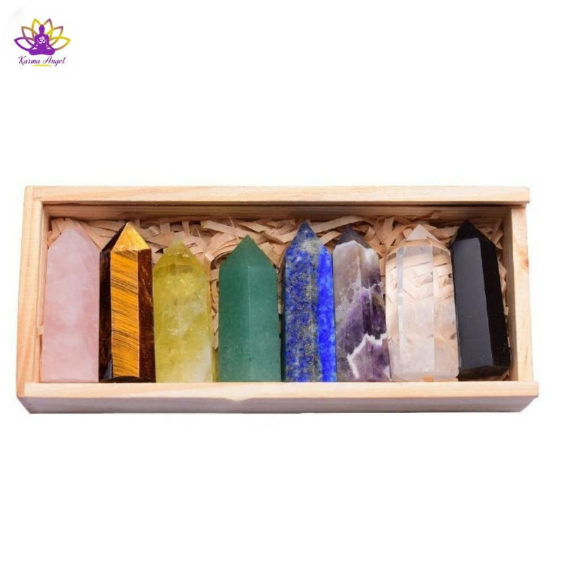 "Prospérité" - Coffret de 8 baguettes en cristal 45 mm