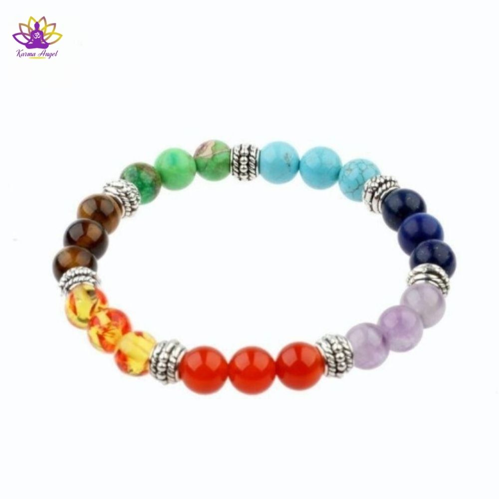 "Harmonie retrouvée" - Bracelet de soin 7 chakras en pierres semi-précieuses 