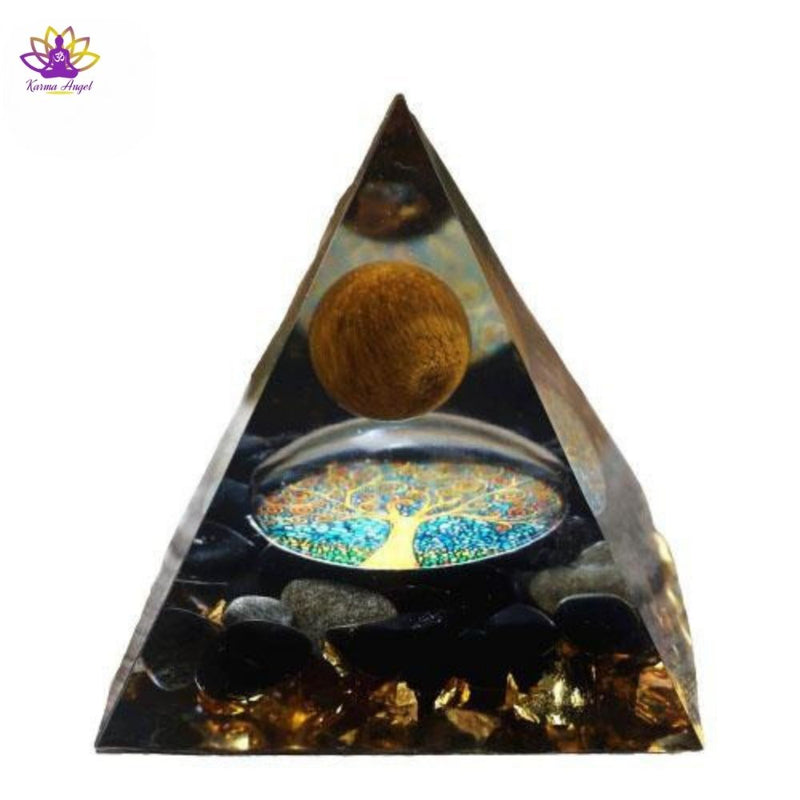 "Estime de soi" - Pyramide œil de tigre en orgonite