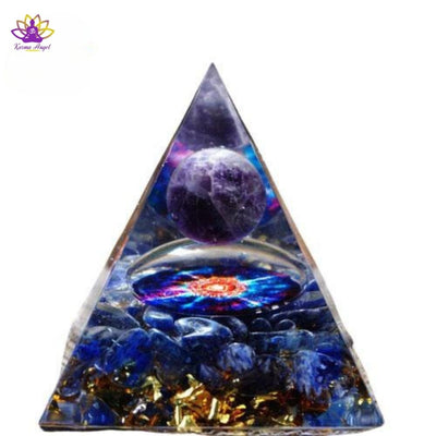 "Éveil spirituel" - Pyramide Reiki en orgonite bleu