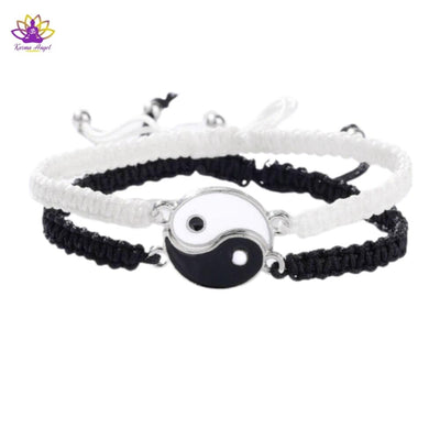Deux bracelets Yin Yang amour ou amitié ajustables