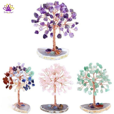 "Ancrage profond" - Petit Arbre Feng Shui en pierres naturelles 9 cm