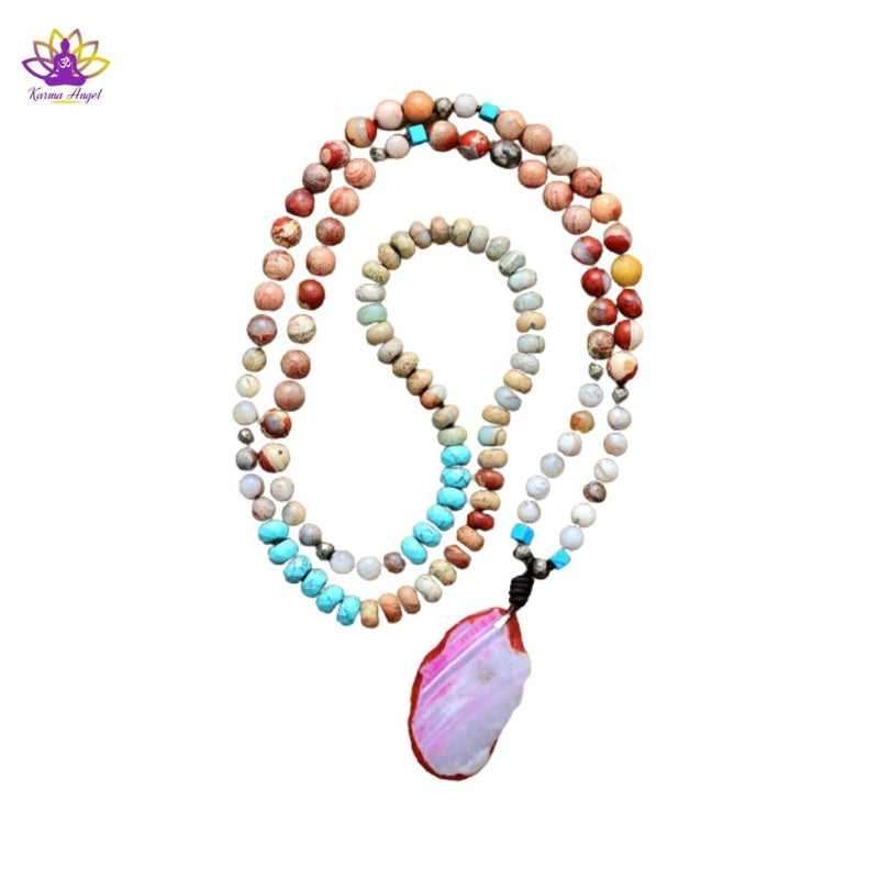 Collier chic boho pour femme en pierres naturelles