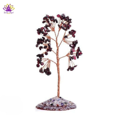 "Destin tracé" - Arbre Feng Shui en cristal naturel grenat