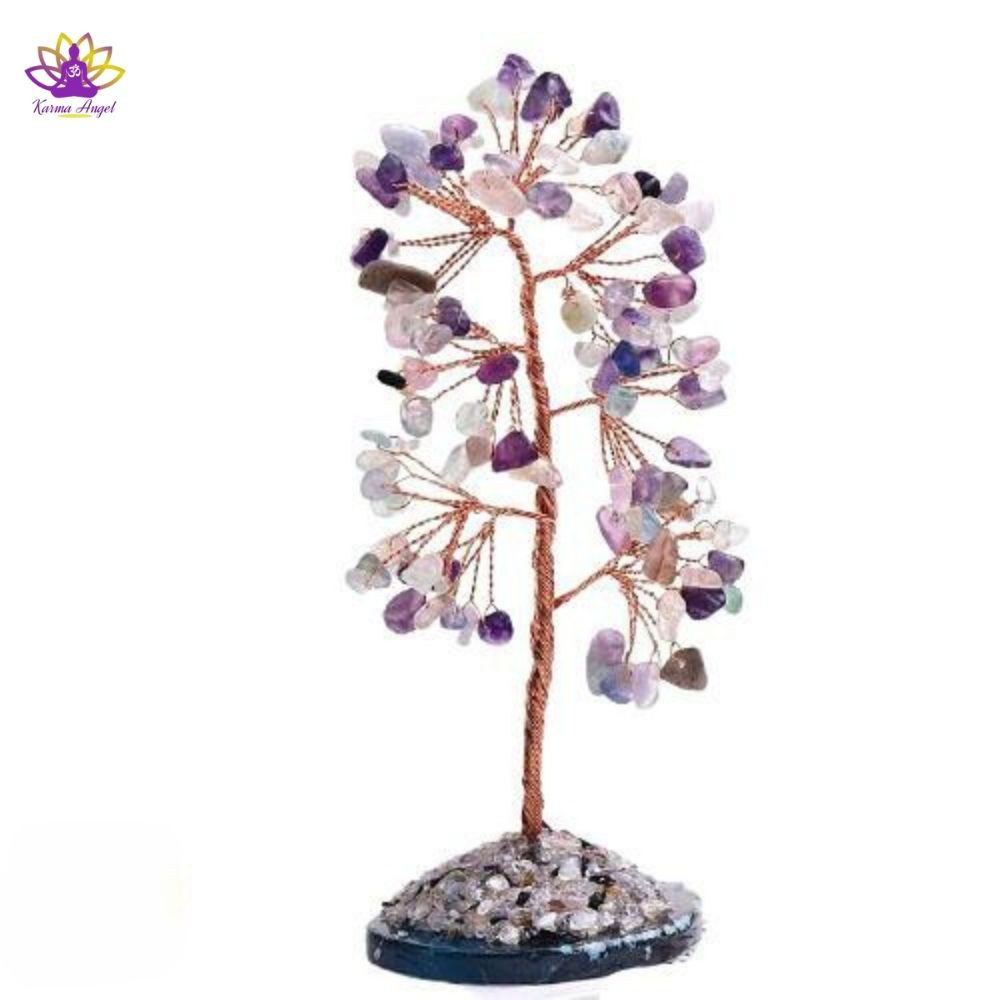 "Paix de l'esprit" - Arbre Feng Shui en cristal naturel fluorite 