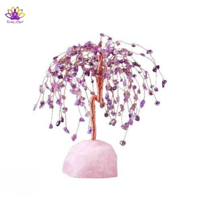 "Chemin tranquille" - Grand arbre de vie Feng Shui cristal naturel d’améthyste