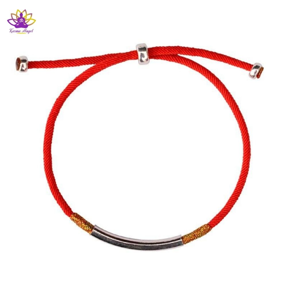 Bracelet porte-bonheur corde rouge argent 925 