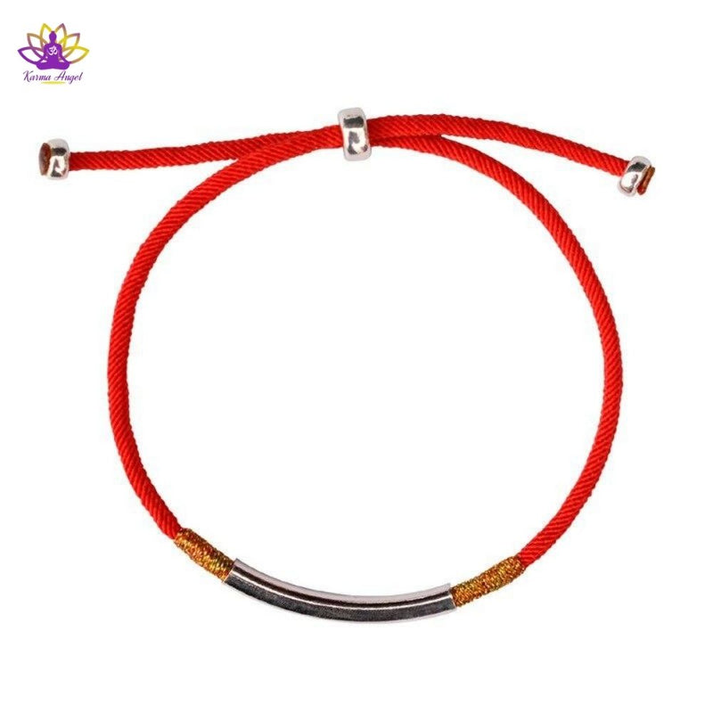 Bracelet porte-bonheur corde rouge argent 925