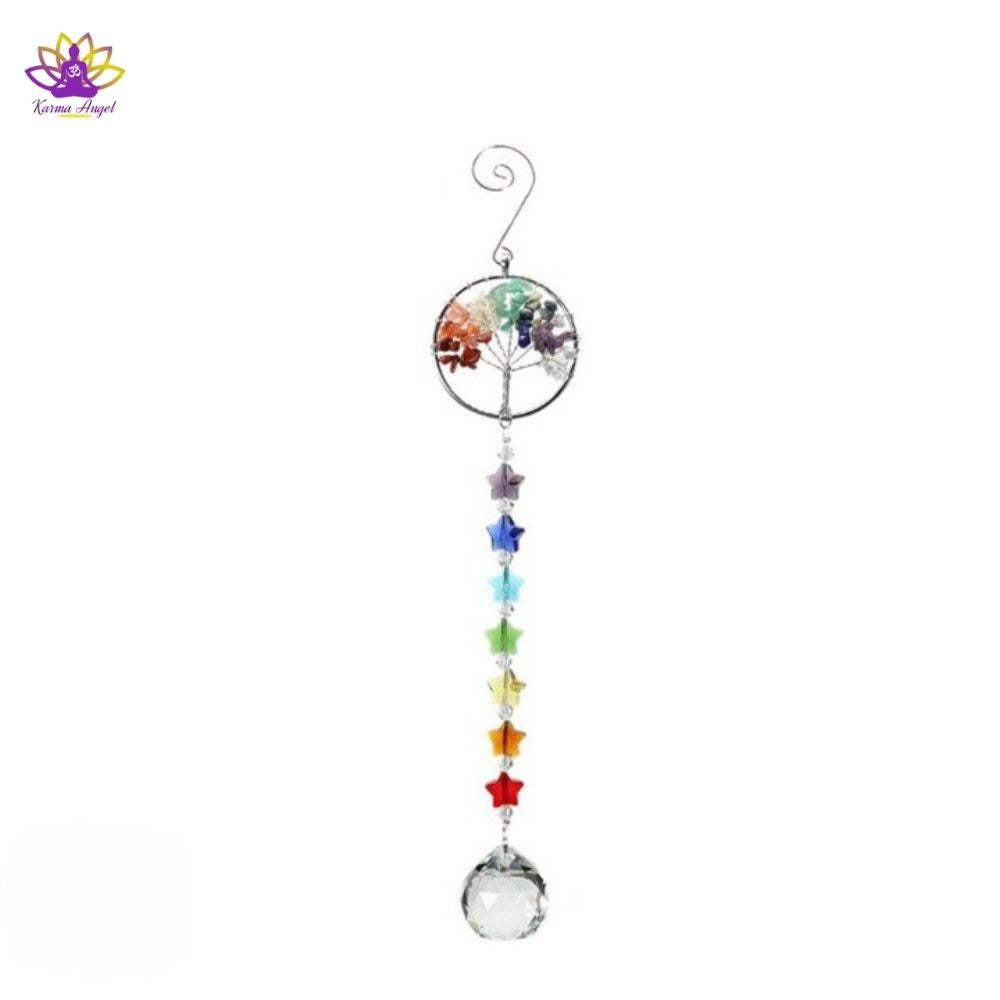 "Créativité abondante" - Arbre de vie perles de cristal suspension porte-bonheur 