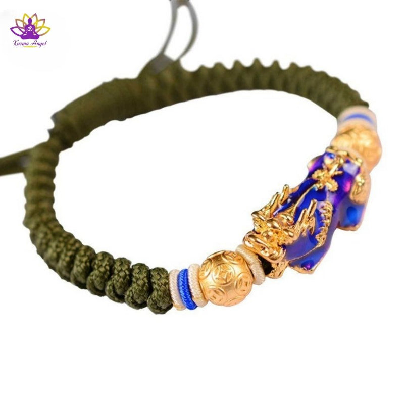 "Prospérité éternelle" - Bracelet traditionnel Pixiu en corde tressée, ajustable
