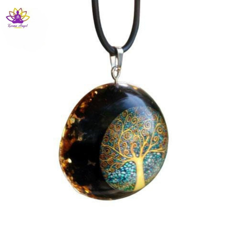 "Bénédiction et croissance" - Collier pendentif arbre de vie en orgonite