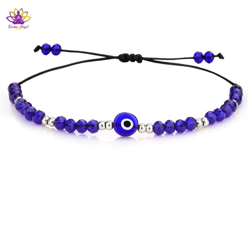 Bracelet porte-bonheur Œil turc en perles de cristal