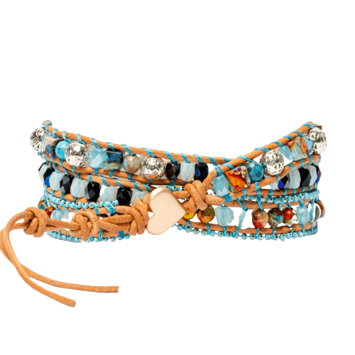 "Chakras alignés" - Bracelet en perles naturelles colorée
