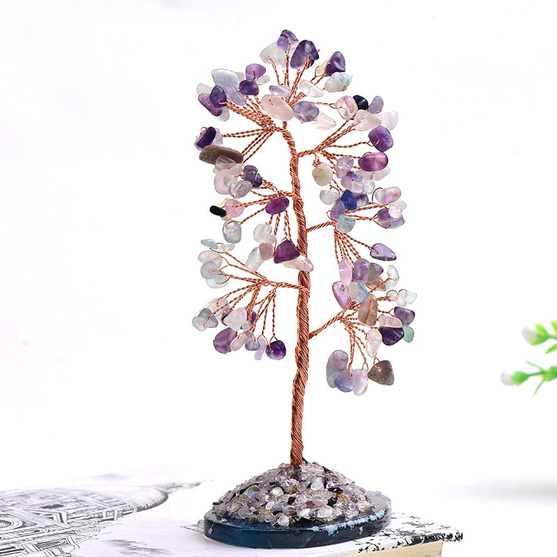 Arbre Feng Shui en cristal naturel fluorite