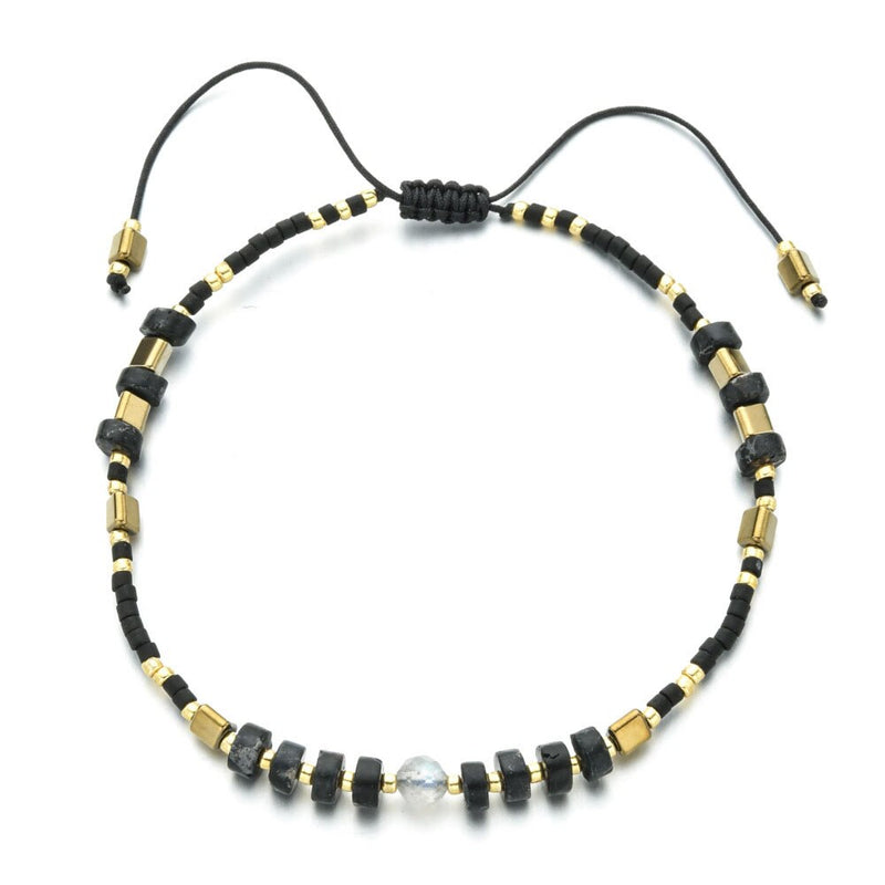 Bracelet ajustable style Boho en pierres de macramé