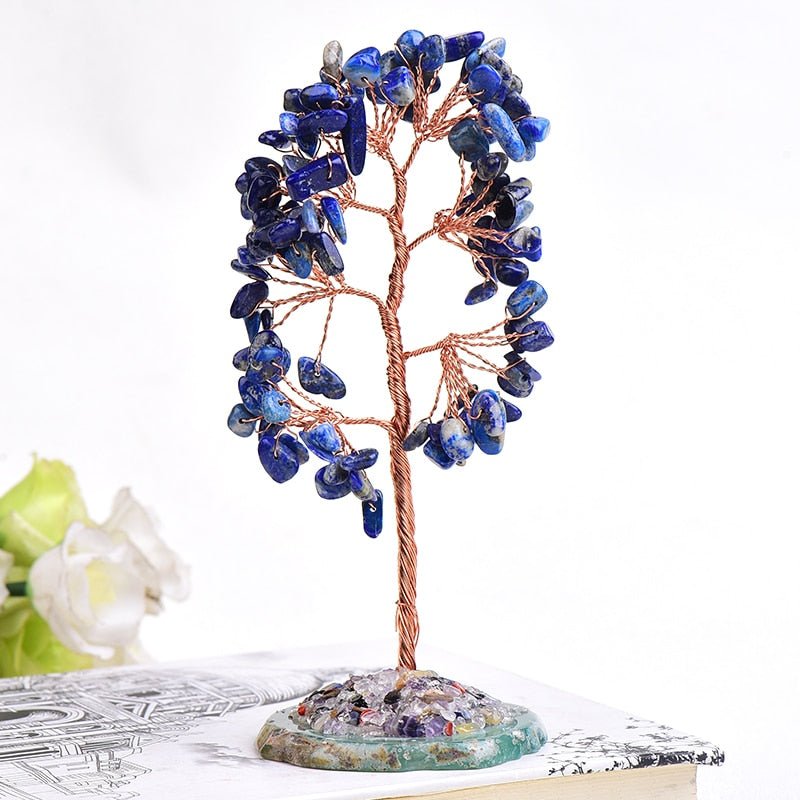 Arbre Feng Shui en cristal naturelle lazurite