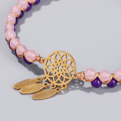 Bracelet attrape-rêves en pierre naturelles