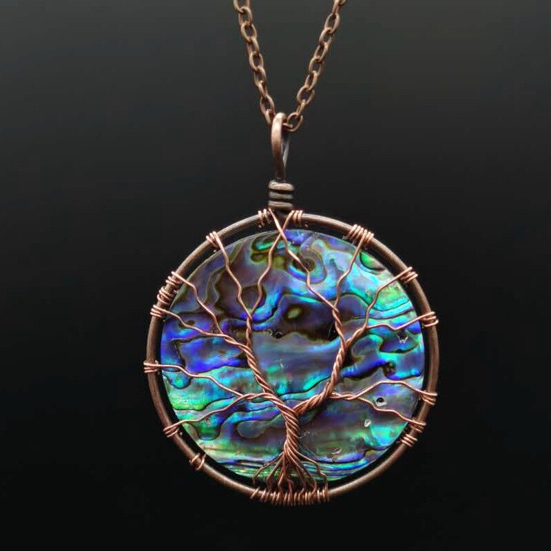 Collier arbre de vie coquille d’ormeau