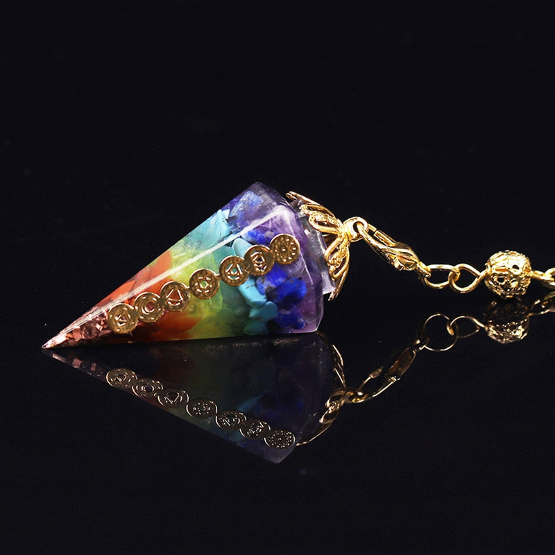 Pendule hexagonal en orgonite