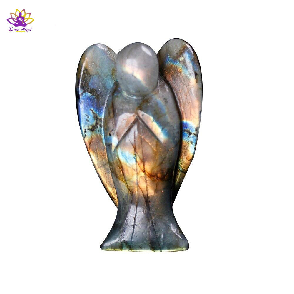 Figurine d’ange cristal en pierre de lune 75 mm 